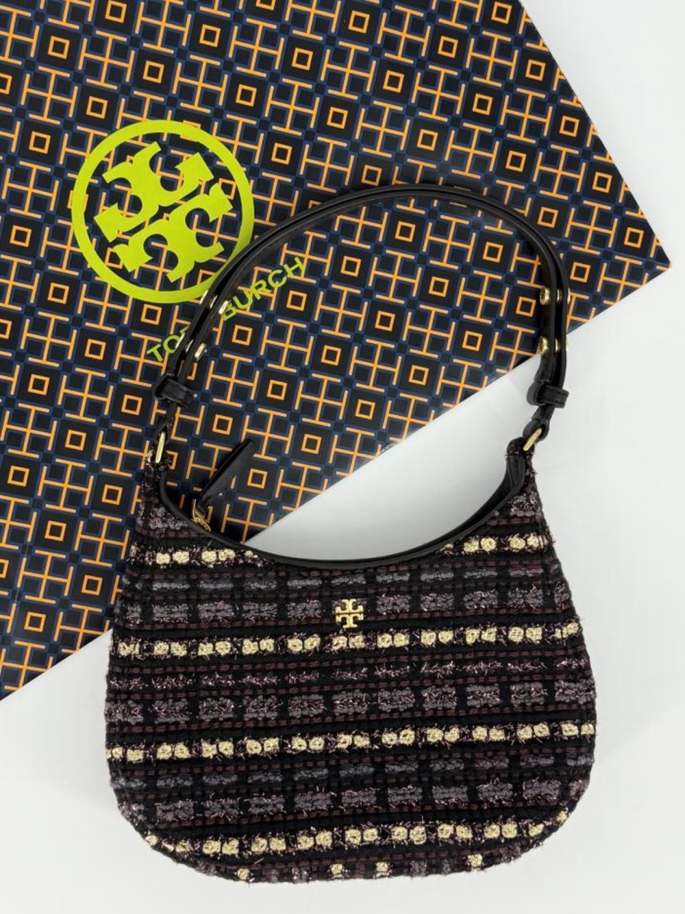 Tory Burch Emerson tweed shoulder bag NWT